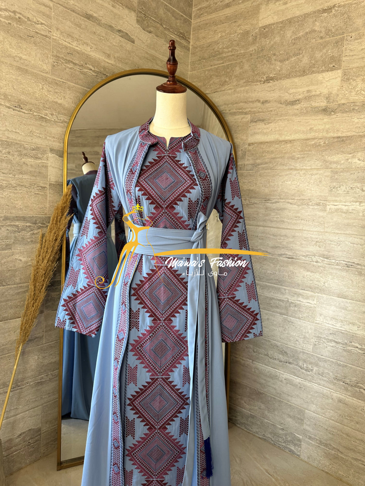 3 piece Kaftan periwinkle blue final sale