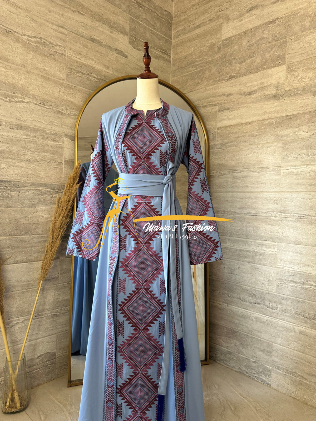 3 piece Kaftan periwinkle blue final sale