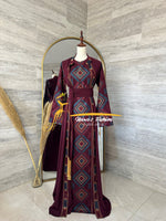 3 piece Kaftan burgendy