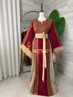Royal Burgundy & Heritage Gold Thobe - Style G126