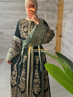 Emerald Green & Gold Luxury Kaftan Embroidery- Style H4526B