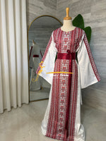 Luxury White Satin Embroidered Thobe - Style MM0526 A