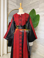 Luxury Black Satin Embroidered Thobe - Style MM0526 B