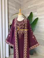 Burgundy Embroidered Kaftan (2-Piece) Stayle NQ726 A