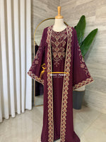 Burgundy Embroidered Kaftan (2-Piece) Stayle NQ726 A
