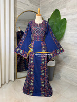 Royal Blue Thobe with Heritage Embroidery Thobe - Style G226 A