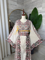 Ivory Cream Thobe with Heritage Embroidery Thobe - Style G226 B