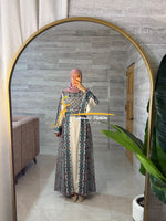 Luxury Off-White Geometric Embroidered Thobe - Style MG4926 C