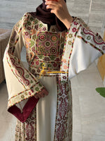 Luxury Beige Heritage Embroidered Thobe - Style- GM526B