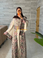 Ivory Cream Thobe with Heritage Embroidery Thobe - Style G226 B