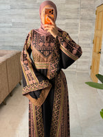 Luxury Black Heavy Embroidered Thobe with Handmade Beading - Style MG526A