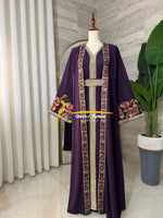 Luxury Deep Purple Embroidered Kaftan - Style H3226B