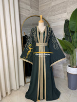 Luxury Dark Emerald KaftanEmbroidery- Style H3426B
