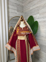 Royal Burgundy & Heritage Gold Thobe - Style G126