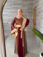 Royal Burgundy & Heritage Gold Thobe - Style G126