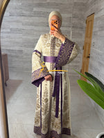 Ivory & Royal Purple Luxury KaftanEmbroidery- Style H4526A