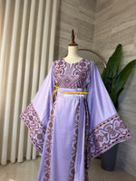 LuxuryLavenderSatin Embroidered Thobe - Style Q428I