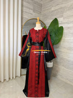 Luxury Black Satin Embroidered Thobe - Style MM0526 B