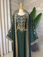 Emerald Green Embroidered Kaftan (2-Piece) Stayle NQ726 B
