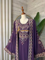 Royal Purple Embroidered Kaftan (2-Piece) Stayle NQ726 C