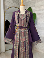 Luxury Deep Purple Embroidered Caftan Set- Style H426D