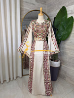 Luxury Beige Heritage Embroidered Thobe - Style- GM526B
