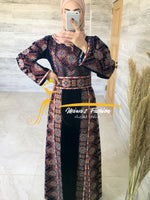 Navy blue velvet thobe