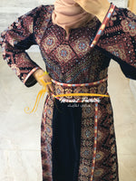 Navy blue velvet thobe