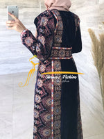 Navy blue velvet thobe