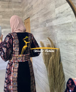 Navy blue velvet thobe