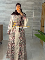 Ivory Cream Thobe with Heritage Embroidery Thobe - Style G226 B