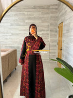 Luxury Black Geometric Embroidered Thobe - Style MG4926 A