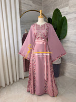 Elegant Embroidered Thobe –Dusty Pink- Style HZ526 C