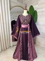 Elegant Embroidered Thobe – Dark Purple& Mauve- Style HZ526 B
