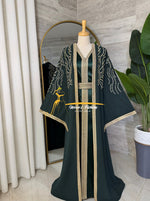 Luxury Dark Emerald KaftanEmbroidery- Style H3426B