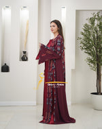 Luxury Burgundy Embroidered Kaftan- Style MO326 C